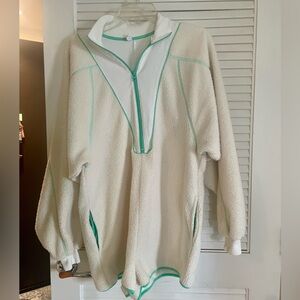 Urban Outfitters Cream and Green Fleece Jumpsuit